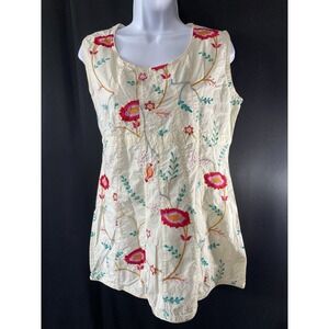 Greater Good Network Womens Tank Top Size Large Embroidered Festival Bohemian